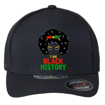 I Am Black History African American Female Pride Flexfit Unipanel Trucker Cap