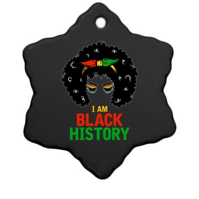 I Am Black History African American Female Pride Ceramic Star Ornament