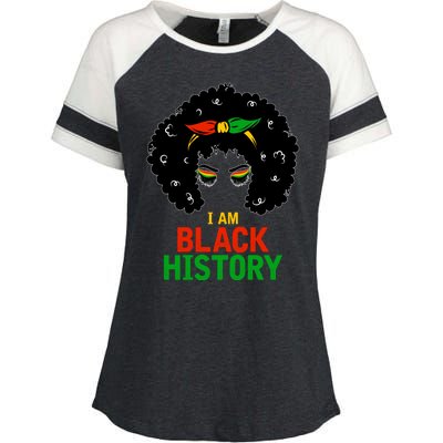 I Am Black History African American Female Pride Enza Ladies Jersey Colorblock Tee