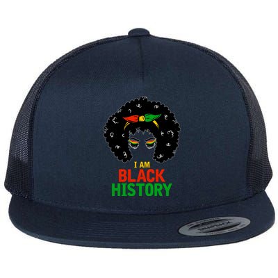 I Am Black History African American Female Pride Flat Bill Trucker Hat