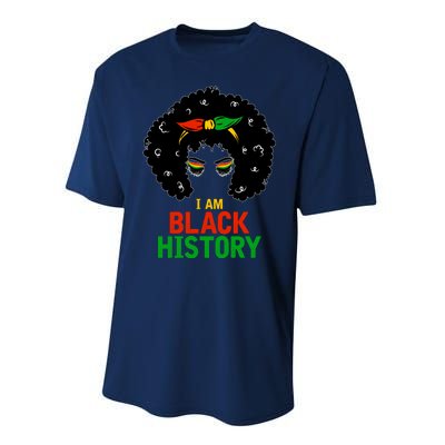 I Am Black History African American Female Pride Performance Sprint T-Shirt