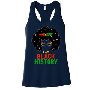 I Am Black History African American Female Pride Women's Racerback Tank