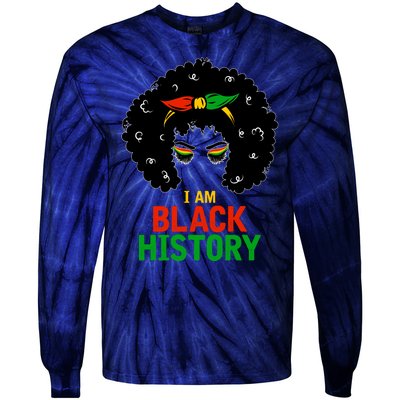 I Am Black History African American Female Pride Tie-Dye Long Sleeve Shirt