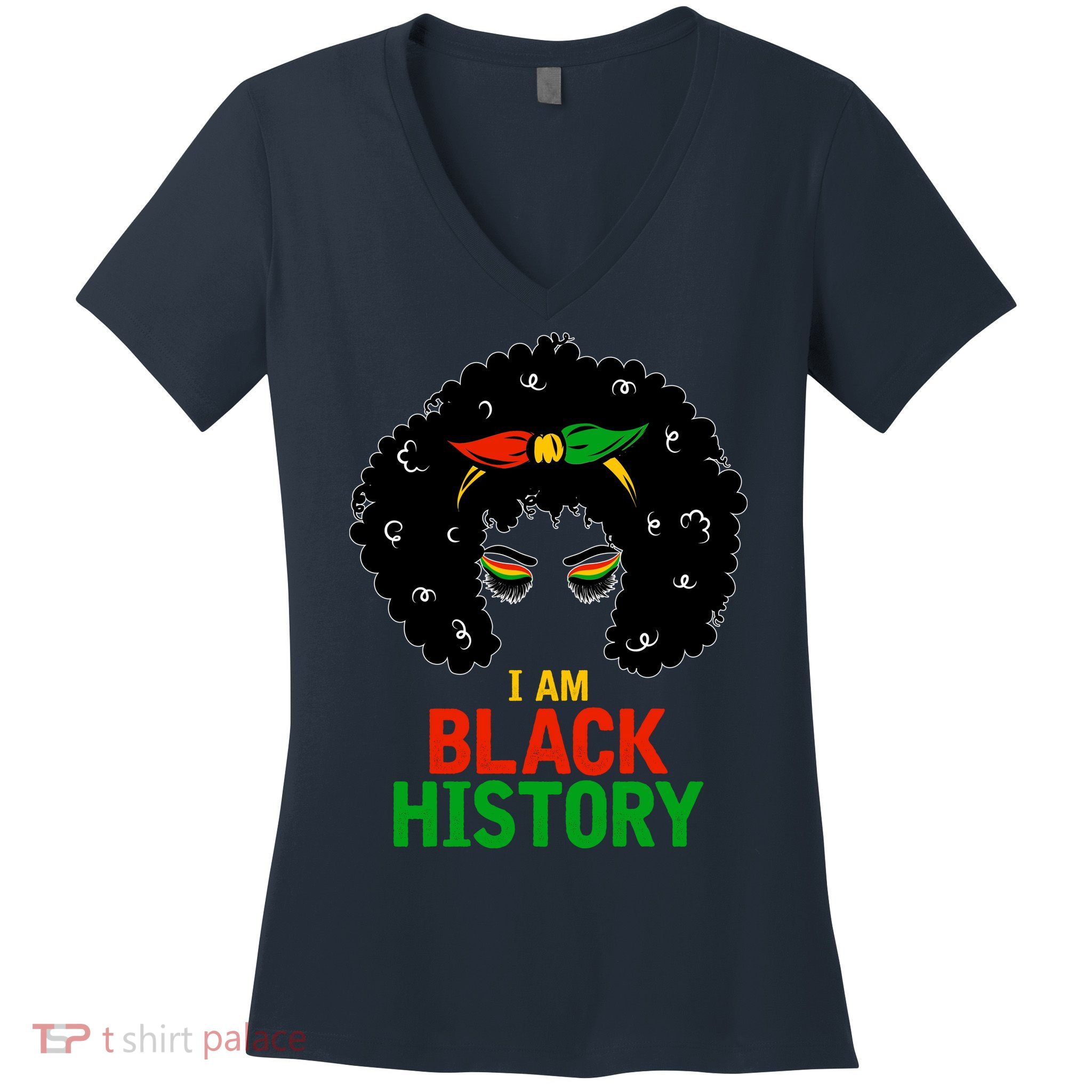 I Am Black History African American Female Pride Women's V-Neck T-Shirt