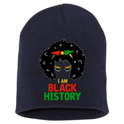 I Am Black History African American Female Pride Short Acrylic Beanie