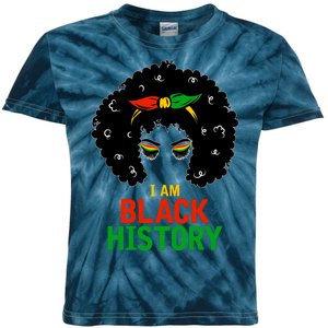 I Am Black History African American Female Pride Kids Tie-Dye T-Shirt