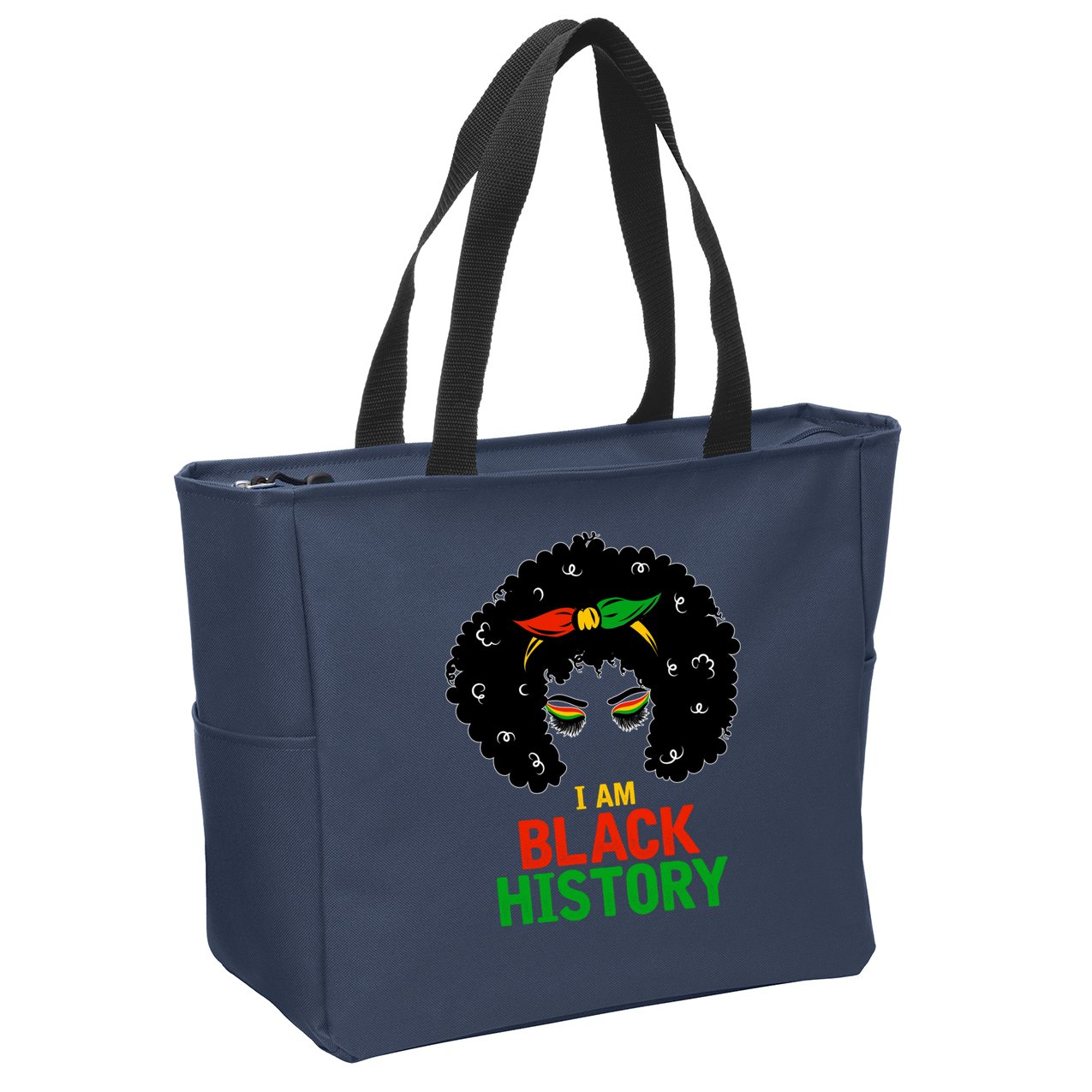 I Am Black History African American Female Pride Zip Tote Bag