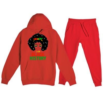 I Am Black History African American Female Pride Premium Hooded Sweatsuit Set