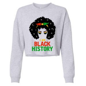 I Am Black History African American Female Pride Cropped Pullover Crew