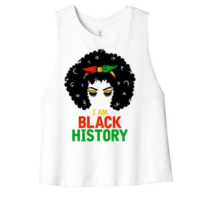 I Am Black History African American Female Pride Women's Racerback Cropped Tank