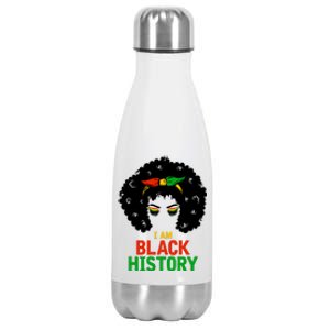 I Am Black History African American Female Pride Stainless Steel Insulated Water Bottle