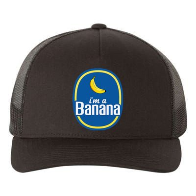 IM A Banana Halloween Fruit Sticker Yellow Funny Yupoong Adult 5-Panel Trucker Hat