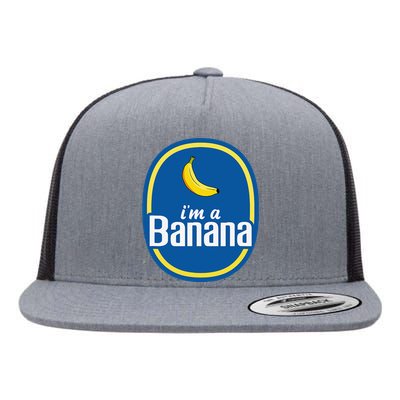 IM A Banana Halloween Fruit Sticker Yellow Funny Flat Bill Trucker Hat