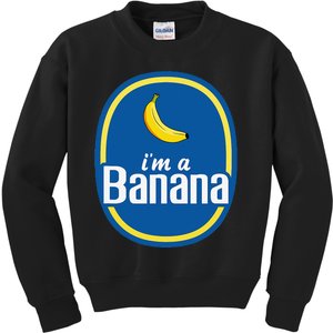 IM A Banana Halloween Fruit Sticker Yellow Funny Kids Sweatshirt