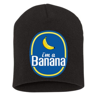 IM A Banana Halloween Fruit Sticker Yellow Funny Short Acrylic Beanie