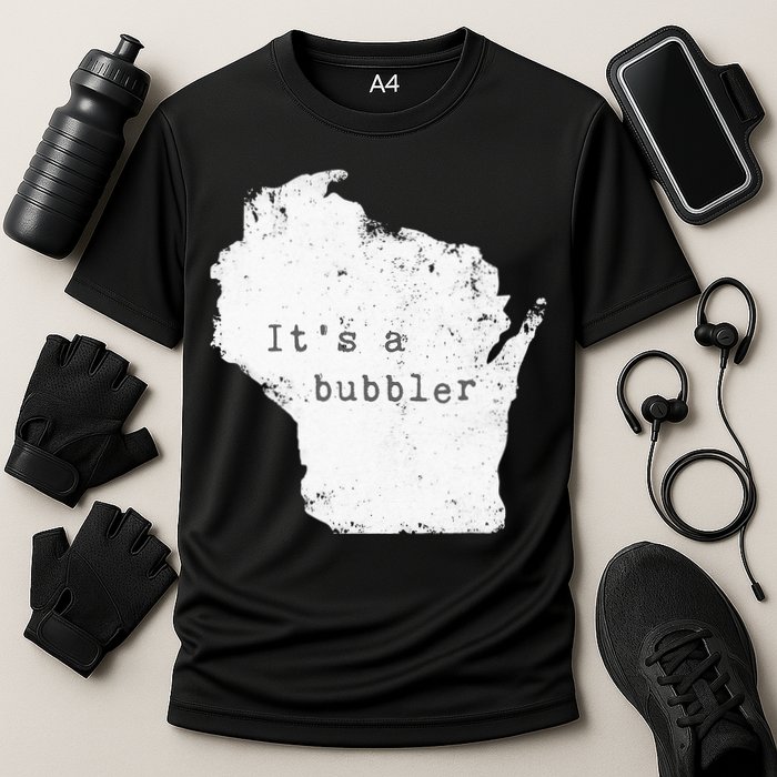 Its A Bubbler Funny Wisconsin Slang Cooling Performance Crew T-Shirt