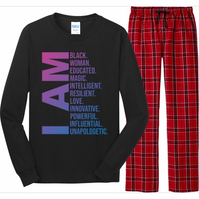 I Am Black Black History Month Educated Black Gift Long Sleeve Pajama Set