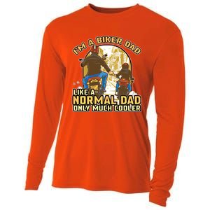 Im A Biker Dad Like A Normal Dad Only Cooler Motorcycle Meaningful Gift Cooling Performance Long Sleeve Crew