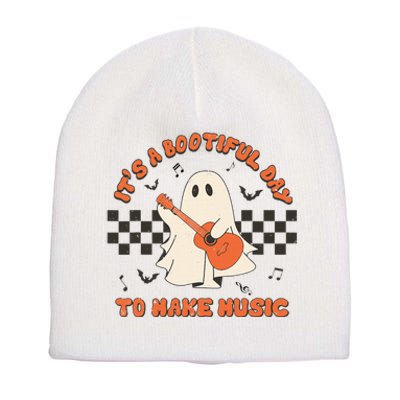 ItS A Bootiful Day To Make Music Halloween Music Teacher Short Acrylic Beanie