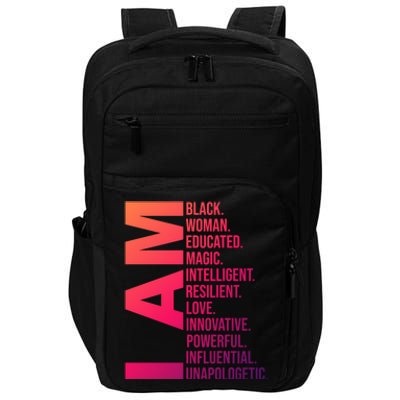 I Am Black Black History Month Educated Black Gift Impact Tech Backpack