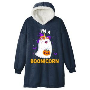 Im A Boonicorn Unicorn Boo Ghost Trick Or Treating Costume Funny Gift Hooded Wearable Blanket