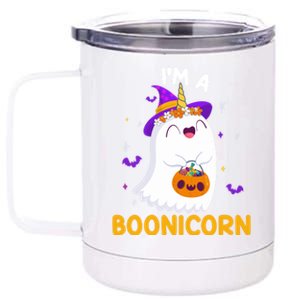 Im A Boonicorn Unicorn Boo Ghost Trick Or Treating Costume Funny Gift 12 oz Stainless Steel Tumbler Cup