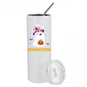 Im A Boonicorn Unicorn Boo Ghost Trick Or Treating Costume Funny Gift Stainless Steel Tumbler