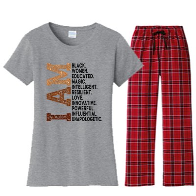 I Am Black Educated Melanin Black History Juneteenth Gift Women's Flannel Pajama Set