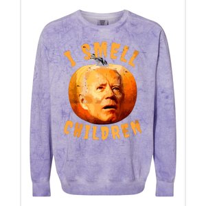 Ismellchildren Antijoe Biden Funny Witches Halloween Colorblast Crewneck Sweatshirt