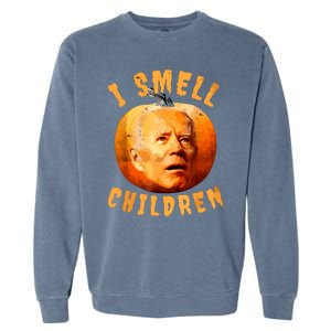 Ismellchildren Antijoe Biden Funny Witches Halloween Garment-Dyed Sweatshirt