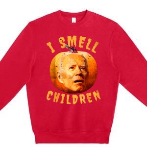 Ismellchildren Antijoe Biden Funny Witches Halloween Premium Crewneck Sweatshirt