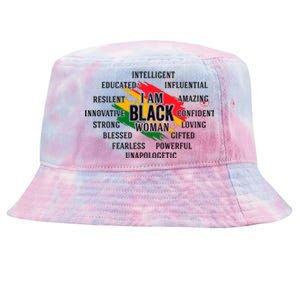 I Am Black Women For Black History Month Gift Tie-Dyed Bucket Hat