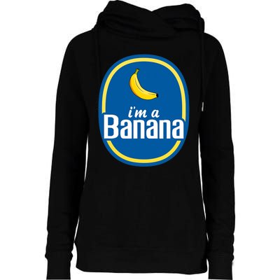 Im A Banana Costume Halloween Fruit Sticker Yellow Funny Womens Funnel Neck Pullover Hood