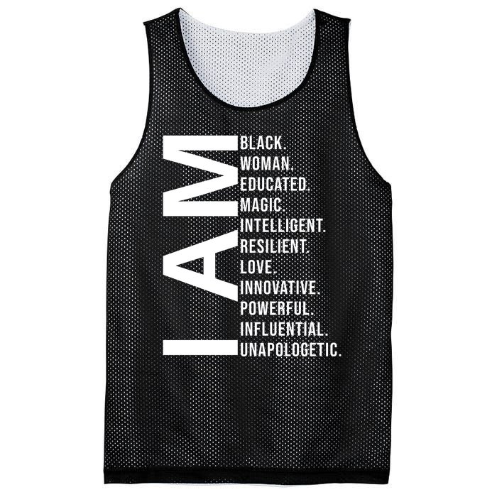 I Am Black Woman Educated Magic Intelligent Resilient Love Innovative Powerful Mesh Reversible Basketball Jersey Tank