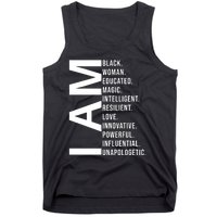 I Am Black Woman Educated Magic Intelligent Resilient Love Innovative Powerful Tank Top