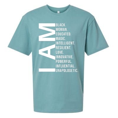 I Am Black Woman Educated Magic Intelligent Resilient Love Innovative Powerful Sueded Cloud Jersey T-Shirt