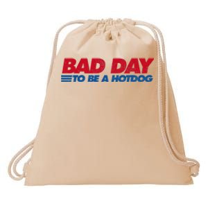 Its A Bad Day To Be A Hot Dog Funny Hot Dog Drawstring Bag