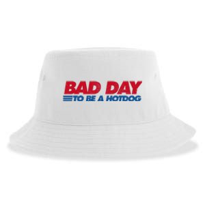 Its A Bad Day To Be A Hot Dog Funny Hot Dog Sustainable Bucket Hat