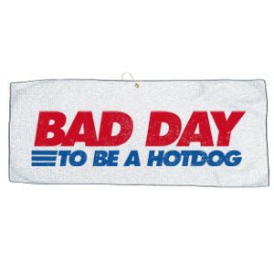 Its A Bad Day To Be A Hot Dog Funny Hot Dog Large Microfiber Waffle Golf Towel