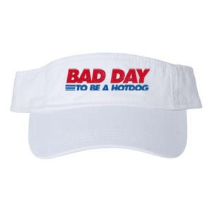 Its A Bad Day To Be A Hot Dog Funny Hot Dog Valucap Bio-Washed Visor