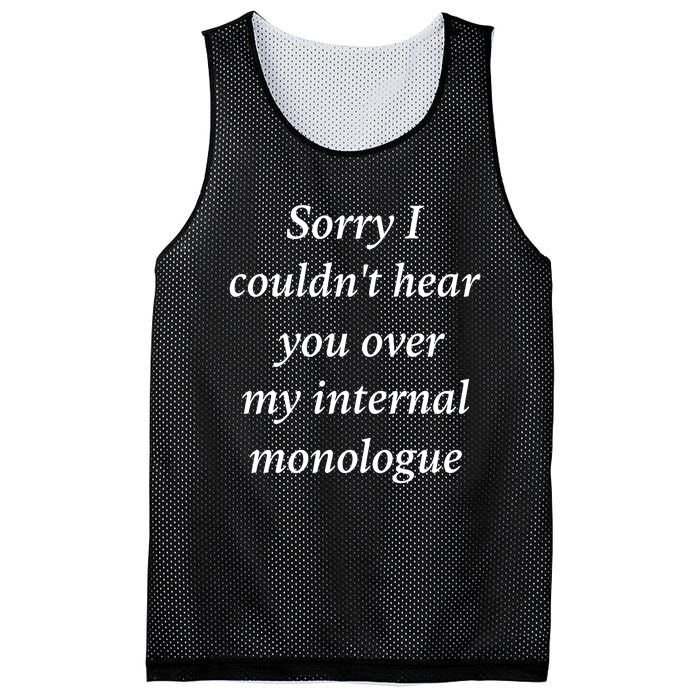 I Am Broken Sorry I Couldnt Hear You Over My Internal Monologue Mesh Reversible Basketball Jersey Tank