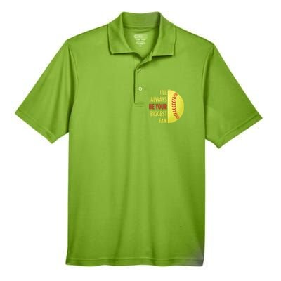 ILl Always Be Your Biggest Fan Gift For Mom Dad Softball Gift Men's Origin Performance Piqué Polo