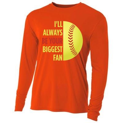 ILl Always Be Your Biggest Fan Gift For Mom Dad Softball Gift Cooling Performance Long Sleeve Crew