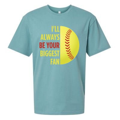 ILl Always Be Your Biggest Fan Gift For Mom Dad Softball Gift Sueded Cloud Jersey T-Shirt