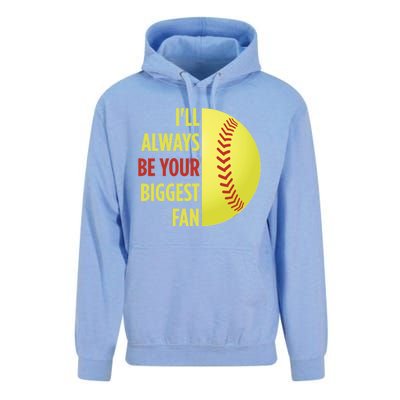 ILl Always Be Your Biggest Fan Gift For Mom Dad Softball Gift Unisex Surf Hoodie