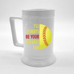 ILl Always Be Your Biggest Fan Gift For Mom Dad Softball Gift Beer Stein