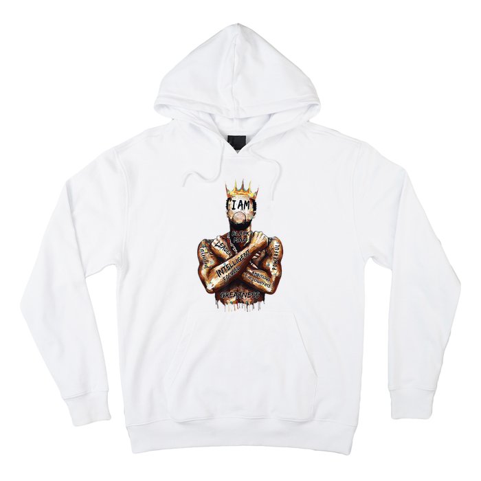 I Am Black Man King Powerful Dad Afro Melanin Black History Hoodie