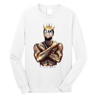 I Am Black Man King Powerful Dad Afro Melanin Black History Long Sleeve Shirt