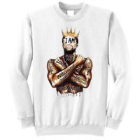 I Am Black Man King Powerful Dad Afro Melanin Black History Sweatshirt