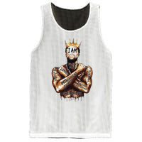 I Am Black Man King Powerful Dad Afro Melanin Black History Mesh Reversible Basketball Jersey Tank